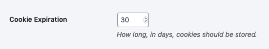 Cookie Expiration setting