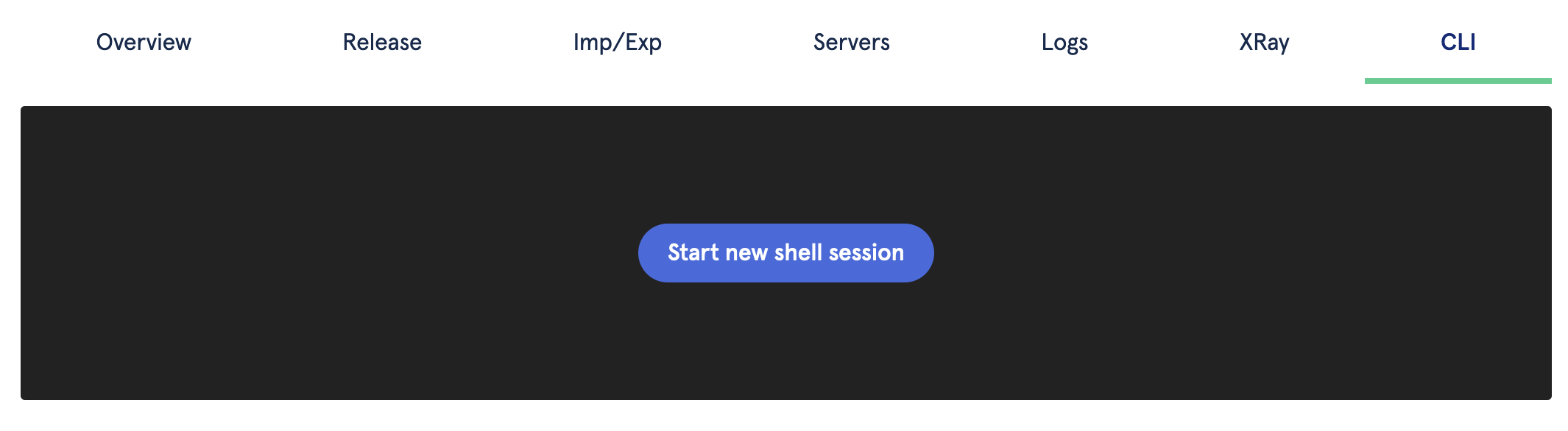 [[Screenshot of Start new shell session button]]