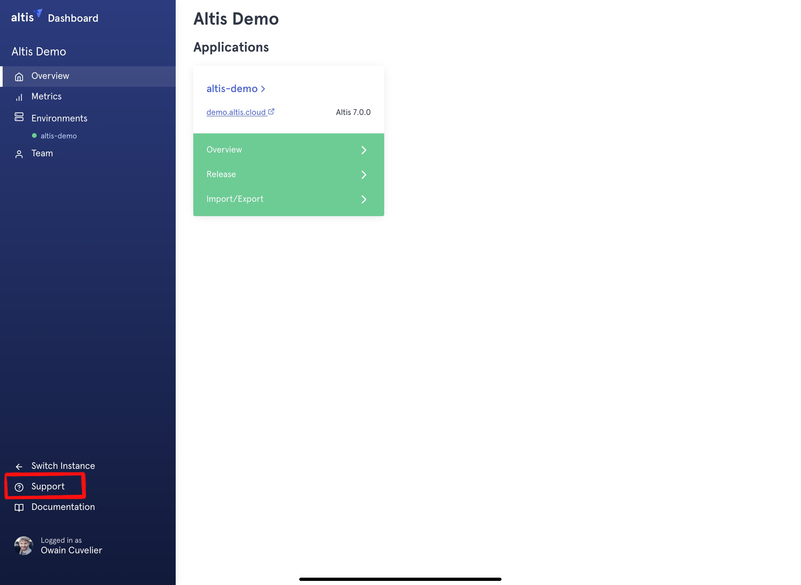[[Altis Dashboard support link]]
