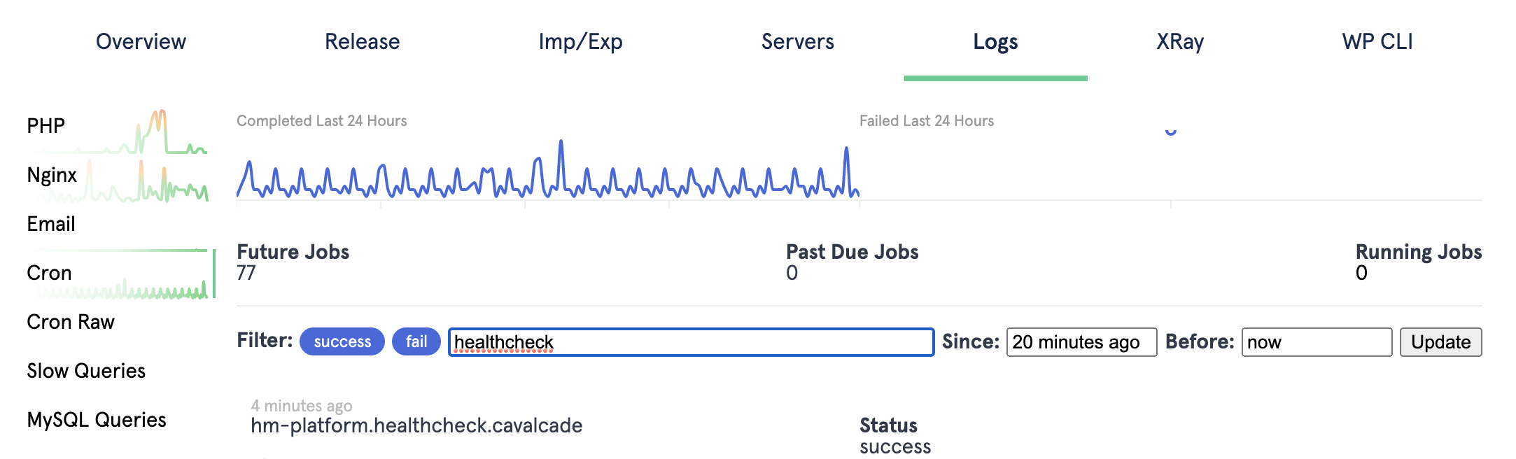 [[Screenshot of a logs filter being applied]]