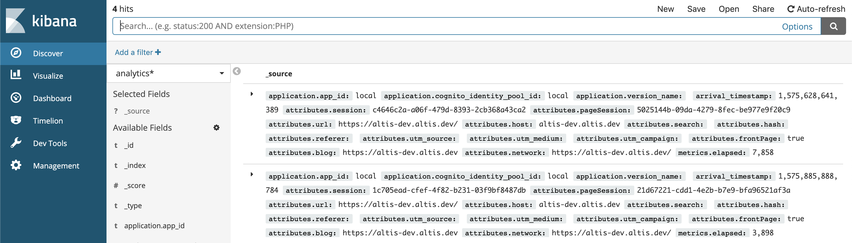 [[Kibana Discover panel]]