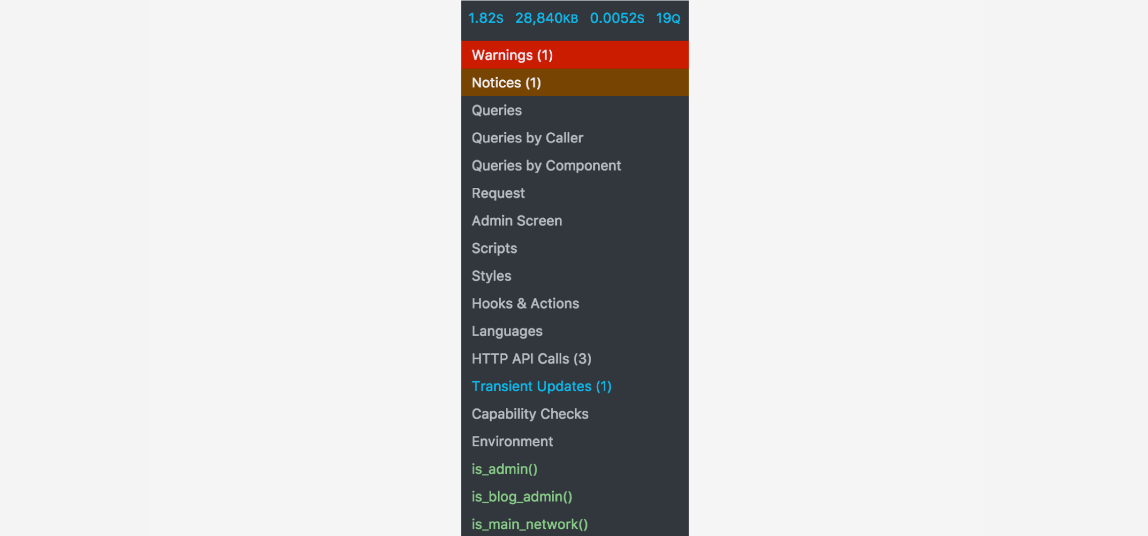 Screenshot of the developer tools toolbar item