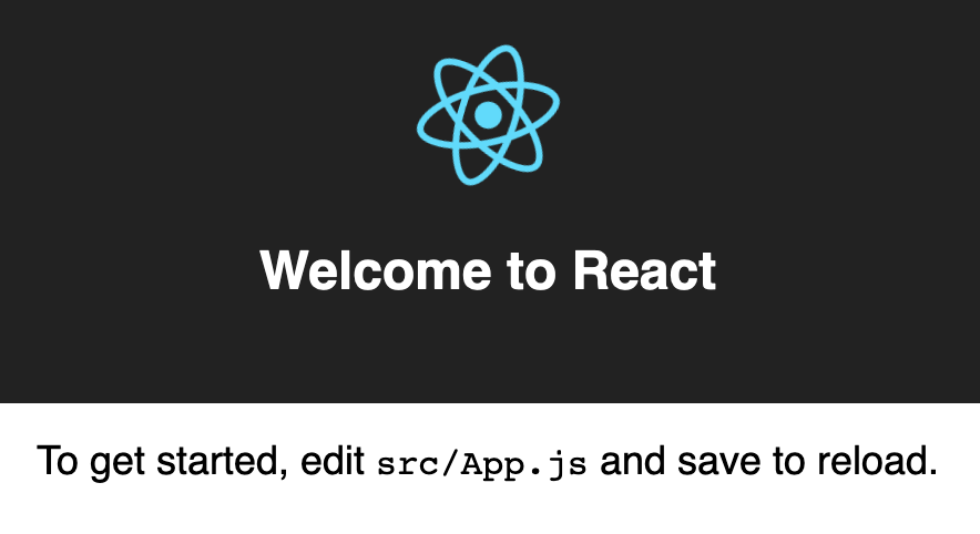 Screenshot of a React app welcome page