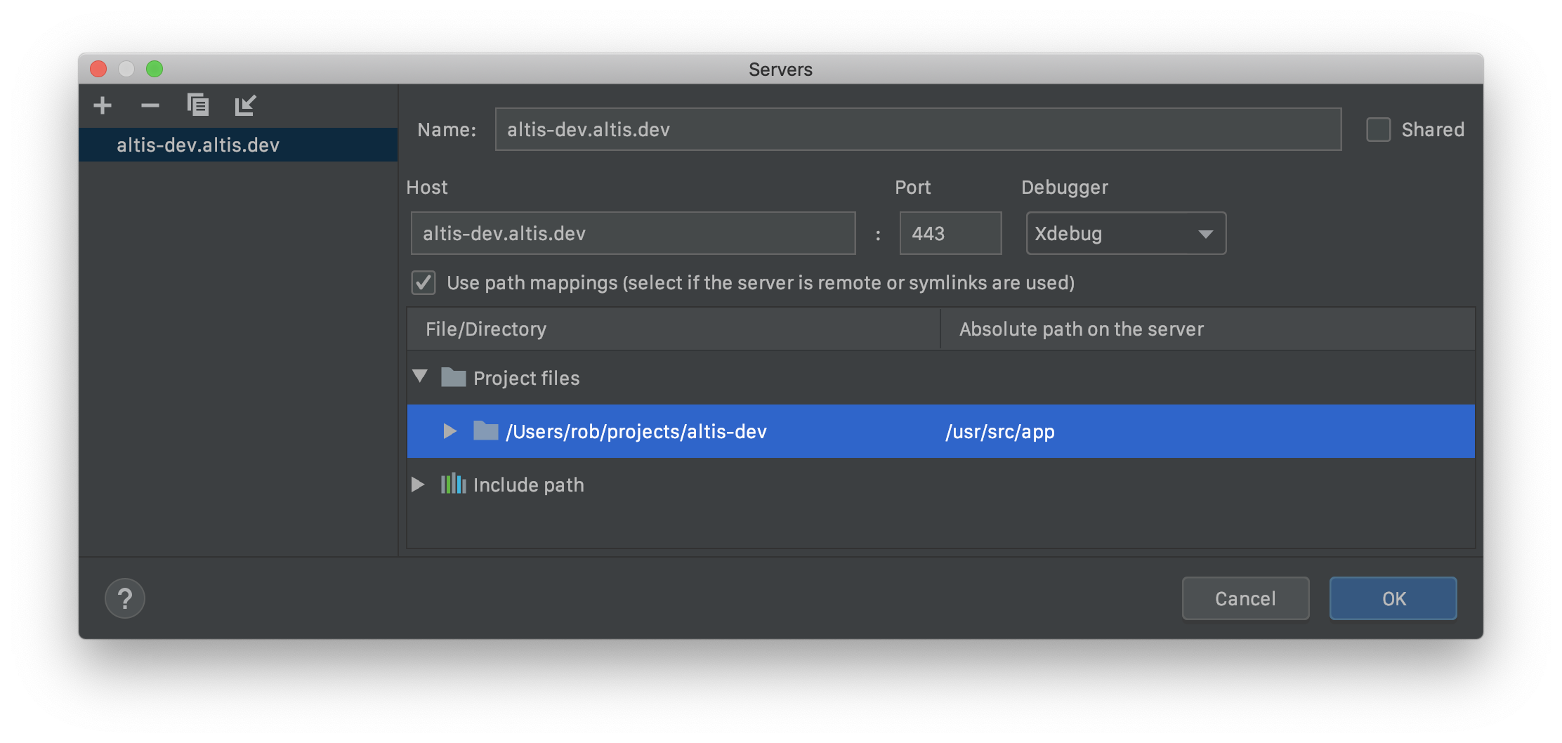Example PhpStorm Configuration