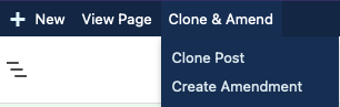 Clone & Amend admin menu item